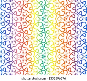 Trendy gradient geometric backdrop with hologram.Vector seamless pattern