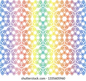 Trendy gradient geometric backdrop with hologram.Vector seamless pattern