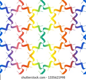 Trendy gradient geometric backdrop with hologram.Vector seamless pattern