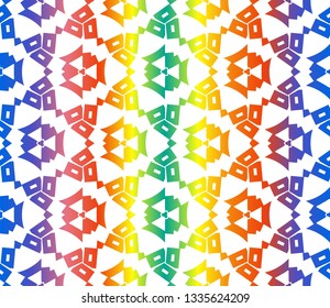 Trendy gradient geometric backdrop with hologram.Vector seamless pattern