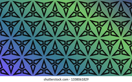 Trendy gradient geometric backdrop with hologram.Vector pattern