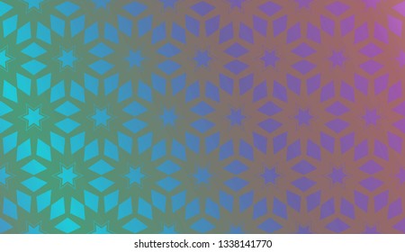 Trendy gradient geometric backdrop with hologram.Vector pattern