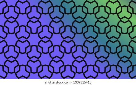 Trendy gradient geometric backdrop with hologram.Vector pattern