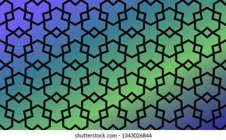 Trendy gradient geometric backdrop with hologram.Vector pattern