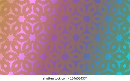 Trendy gradient geometric backdrop with hologram.Vector pattern