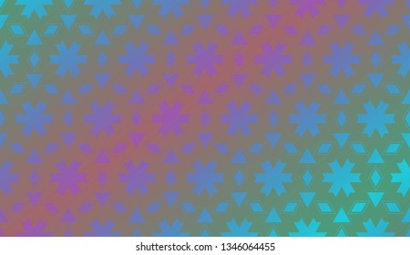 Trendy gradient geometric backdrop with hologram.Vector pattern