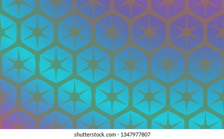 Trendy gradient geometric backdrop with hologram.Vector pattern