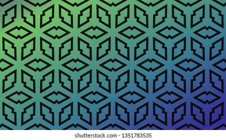 Trendy gradient geometric backdrop with hologram.Vector pattern