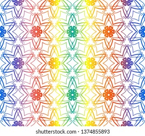 Trendy gradient geometric backdrop with hologram.Vector seamless pattern
