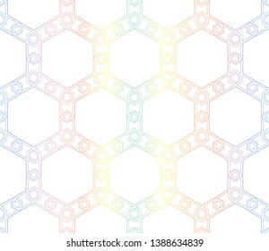Trendy gradient geometric backdrop with hologram.Vector seamless pattern