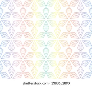 Trendy gradient geometric backdrop with hologram.Vector seamless pattern