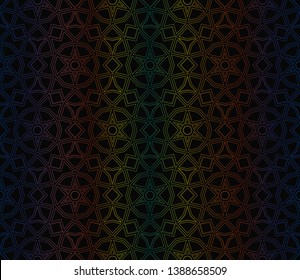 Trendy gradient geometric backdrop with hologram.Vector seamless pattern