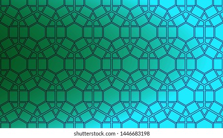 Trendy gradient geometric backdrop with hologram.Vector