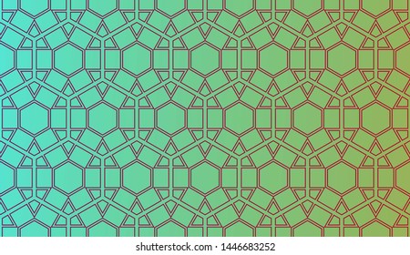 Trendy gradient geometric backdrop with hologram.Vector
