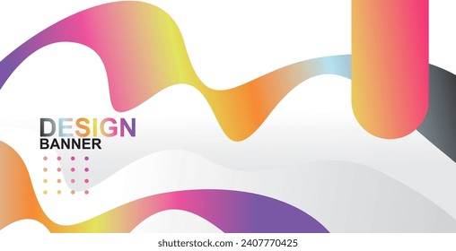  diseño de banner de forma de onda geométrica de gradiente de moda, ilustración vectorial, Para sitio web, plantilla de medios sociales