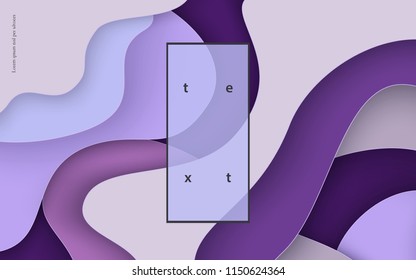 Trendy gradient layered wallpaper Creative landscape stylization 3d paper art illustration Abstract vector background for invitations banners flyers posters presentations Frame for text