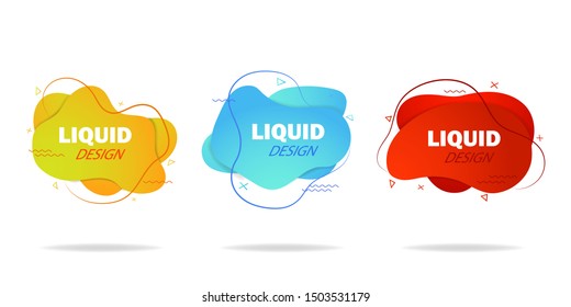 Trendy gradient liquid shape. Fluid isometric background. Graphic shape for social media, advertising. Abstract fluid shape with gradient. Design motion liquid shape for template, post. vector eps10