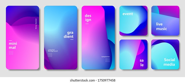 Trendy gradient minimalist social media story banner template for promotion.  abstract colorful for music event, special offer, flyer,
frame, layout design and page vector illustration