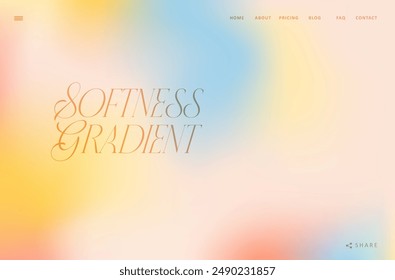 Trendy gradient orange, blue and yellow fluid wave background landing page, colorful abstract liquid. Pastel design for banner, poster, cover, flyer, presentation, advertising