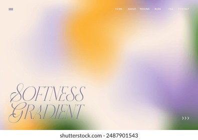 Trendy Gradient orange, violett und grün Fluid Wave Hintergrund Zielseite, bunte abstrakte Flüssigkeit. Pastelldesign für Banner, Poster, Cover, Flyer, Präsentation, Werbung