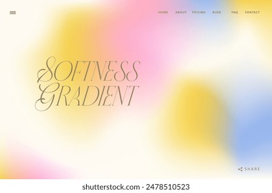 Trendy gradient pink, blue and yellow fluid wave background landing page, colorful abstract liquid. Pastel design for banner, poster, cover, flyer, presentation, advertising