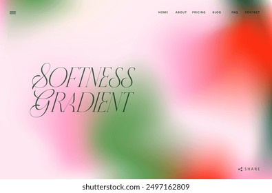 Trendy gradient red, pink and green fluid wave background landing page, colorful abstract liquid. Pastel design for banner, poster, cover, flyer, presentation, advertising