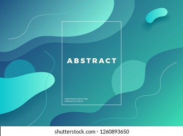 Trendy gradient shapes wavy geometric background. Vector illustration design template with fluid shapes.