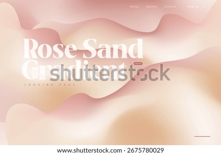 Trendy gradient soft pastel fluid wave background, colorful abstract liquid. Rose sand color design for landing page, banner, poster, cover, flyer, presentation, advertising, wallpaper