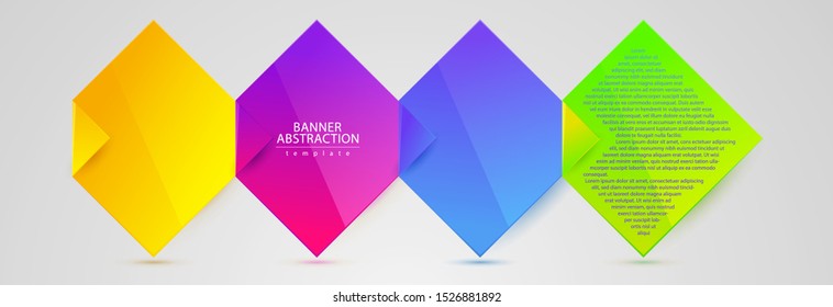 Trendy gradient squares banners frame for business advertising, catalog or annual report cover. Bright banner template design super set. Vector illustration EPS 10