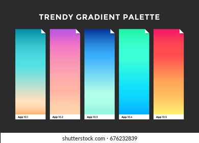 Trendy gradient swatches  Collection palettes gradient swatches for business infographic  social media  mobile app  flat web design  backgrounds  Set multicolored gradients  Vector Illustration