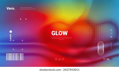 Trendy graffiti style background light neon blurred shape. Modern wallpaper design for poster. Vector illustration.