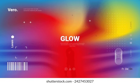 Trendy graffiti style background light neon blurred shape. Modern wallpaper design for poster. Vector illustration.