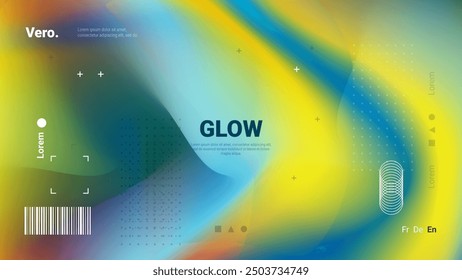 Trendy graffiti style background with light neon blurred shape. Modern wallpaper design for poster, website, placard, cover, advertising. Vector illustration.