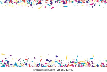 Trendy Grain Invitation Vector White Background. Color Top Dust Card. Festive Rain Festival Illustration. Cheerful Confetti Carnival Pattern.