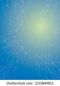 Trendy green blue gradient plus technology element lines vector background