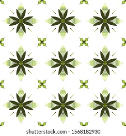 Trendy Green Floral/Flower Seamless Pattern