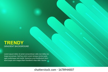Trendy green gradient color dynamic background with fluid and memphis style composition. Modern concept vector layout design template can use element landing page, wallpaper, presentation, cover