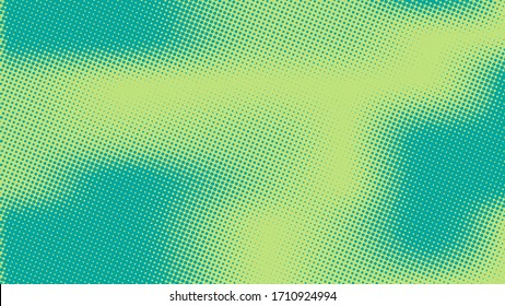 Trendy green pop art background with halftone dots desing in retro comic style, vector illustration eps10