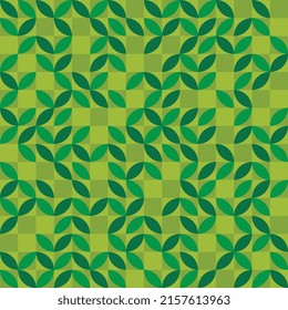 Trendy Greenery Design Seamless Pattern. Geometric Shapes In Bauhaus Ornament. Vector Illustration Of Geometrical Pattern. EPS 10