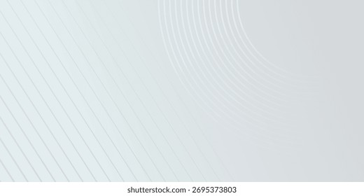 Trendy Grau abstrakter Hintergrund. Modernes Kreislinienmuster. Futuristisches Konzept. weiße Diagonale