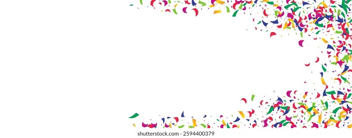Trendy Grit Top Vector Transparent Panoramic Background. Intense Effect Splash Postcard. Colorful Rain Celebration Banner. Cheerful Circle Transparent Design.