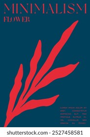 Trendy Groovy Vector Illustration Set in Matisse style. Minimal Modern Botanical Background. Plants, flowers and leaves in hand drawn style.
