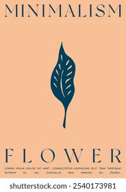 Trendy Groovy Vector Illustration Set in Matisse style. Modern print with nature irregular shapes.  Plants, flowers and leaves in hand drawn style.