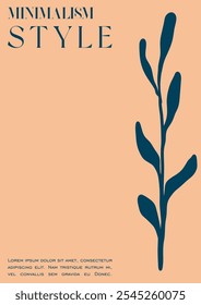 Trendy Groovy Vektor Illustration Set im Matisse Stil. Minimaler, moderner botanischer Hintergrund. Pflanzen, Blumen und Blätter im handgezeichneten Stil.