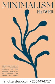 Trendy Groovy Vector Illustration Set in Matisse style. Contemporary Collage Botanical Minimalist Wall Art Print. Plants, flowers and leaves in hand drawn style.