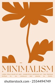 Trendy Groovy Vector Illustration Set in Matisse style. Contemporary Collage Botanical Minimalist Wall Art Print. Plants, flowers and leaves in hand drawn style.