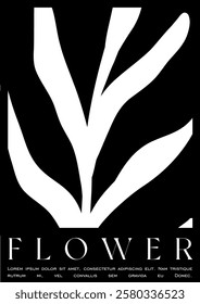 Trendy Groovy Vector Illustration Set in Matisse style. Contemporary Collage Botanical Minimalist Wall Art Print. Plants, flowers and leaves in hand drawn style.