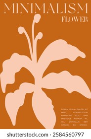 Trendy Groovy Vector Illustration Set in Matisse style. Naive Aesthetic Flower Poster. Plants, flowers and leaves in hand drawn style.