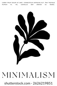 Trendy Groovy Vector Illustration Set in Matisse style. Decorative Modern Flower Poster. Plants, flowers and leaves in hand drawn style.