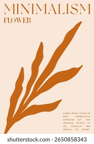 Trendy Groovy Vector Illustration Set in Matisse style. Bohemian Modern Floral Cover. Plants, flowers and leaves in hand drawn style.